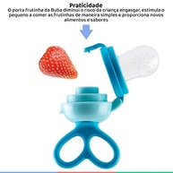 Porta-Frutinha Sugador em Silicone Azul da Buba - Praticidade e Segurança para Bebês - imagem 4