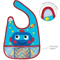 Baba Confiável com Estilo: Babador Impermeável Buba Robô Champanhe com Bolso Prático - imagem 4