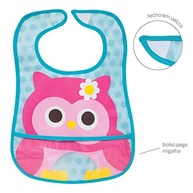 Babador com Bolso Coruja Girl da Buba - Impermeável e Prático para Bebês - imagem 3