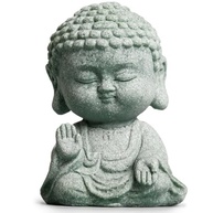 Estátua de Buda Pequena 9,9 cm - Decoração Zen para Ambientes Internos e Externos em Arenito Cinza - imagem 2