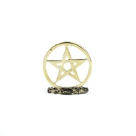 Escultura em Metal Buda Ganesha Parvati Shiva - Pentagrama Dourado Mesa 5cm - imagem 2