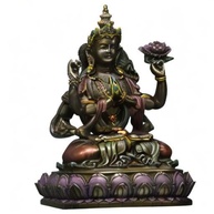Estátua Budista Avalokiteshvara Kuan Yin em Resina - Decoração Espiritual Oriental - imagem 4