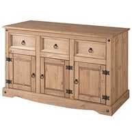 Balcão Buffet de Madeira Maciça com 3 Portas e 3 Gavetas Marrom Antique - 125cm Largura - Pense Dentro da Caixa - imagem 4