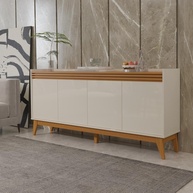Buffet Aparador Ripado 4 Portas com Pés de MDF Astúrias 180cm - Design Elegante e Funcionalidade Moderna - imagem 1