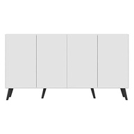 Aparador Buffet 4 Portas Retro Design Veneza Multimóveis Branco/Preto - imagem 5