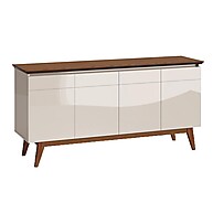 Buffet Classic 4 PT Off White e Freijó Touch – Elegância e Espaço na Sala - imagem 1