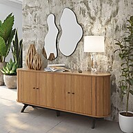 Buffet Curvo 180cm Freijó: Elegância e Organização - imagem 1
