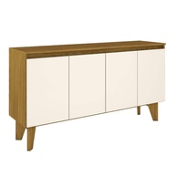 Buffet Quartzo 4 Portas Nature/Off White - Design Moderno em MDF - imagem 1