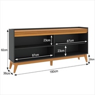Buffet Aparador Ripado 4 Portas Astúrias 180cm com Pés de MDF | Design Moderno e Funcionalidade - imagem 3