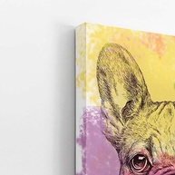 Quadro Decorativo Buldogue Francês Aquarela 30x40cm - Canvas Premium com Moldura de Madeira - imagem 4