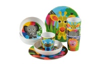 Conjunto de Talheres e Pratos French Bull - 4 Peças em Melamina Segura para Crianças (Design Selva) - imagem 4