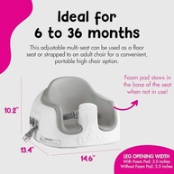 Bumbo Multi Assento Cinza com Base Branca - Conforto e Segurança para Bebês - imagem 4
