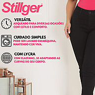 Calça Jeans Feminina Stillger Preta Skinny Cintura Alta Levanta Bumbum - imagem 2