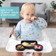 Conjunto Bumkins Disney Mickey Mouse - Prato, Garfo e Colher em Silicone com Sucção | Seguro para Bebês +18 Meses - imagem 3