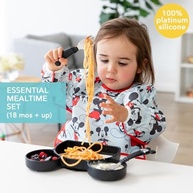 Conjunto Bumkins Disney Mickey Mouse - Prato, Garfo e Colher em Silicone com Sucção | Seguro para Bebês +18 Meses - imagem 4