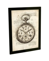 Quadro Decorativo A4 Relógio Bússola Retro - Design Vintage para Ambientes Modernos - imagem 1