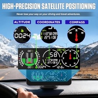 MR CARTOOL M60: Inclinômetro Digital GPS HUD para Off-Road com Velocímetro e Bússola - imagem 5