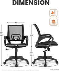 Cadeira de Escritório Executiva Basic Mesh com Ajuste de Altura e Base Cromada By FOORT - imagem 2