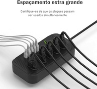Filtro de Linha Premium: 5 Tomadas Universais + 4 USB (1 Tipo-C) - Segurança e Conectividade Total - imagem 5