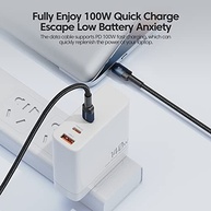Cabo Toocki USB-C 100W 6A: Carregamento Ultra Rápido e Transmissão de Dados para Android, iPhone 15 e MacBook (3 Metros, Preto) - imagem 5