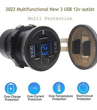 Carregador Veicular USB C PD + QC 3.0 Duplo com Voltimetro e Chave Liga/Desliga - Carregamento Rápido 12V - imagem 5