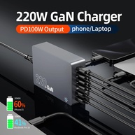 Carregador USB C 220W: Estação de Carga GaN 6 Portas - imagem 2