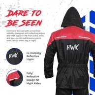 HWK Roupa de Chuva Moto 2 Peças Impermeável c/ Jaqueta e Calça Refletiva - Proteção Total - imagem 4
