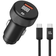 c-duas-60w-display-rapido-led-usb-a-carregador-com-a-usb-turbo-cabo-veicular-entradas-a