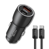 Carregador Veicular Turbo 60W Duas Portas USB-C e USB 3.0 | Carregamento Ultra Rápido Automotivo - imagem 1