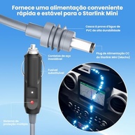 Cabo Starlink Mini USB-C para Isqueiro Veicular 12V/24V | Energia Portátil para Internet Satélite - imagem 5