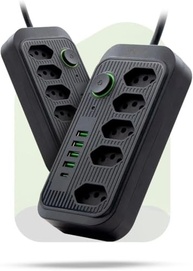 Régua de Energia Premium: 5 Tomadas, 4 USB + 1 Tipo-C, 2500W Bivolt - imagem 2