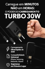 Carregador Turbo 30W USB-C Ultra Rápido + Cabo: Potência e Segurança para Todos Seus Dispositivos - imagem 4