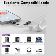 Adaptador P2 para USB-C: Ouça suas Músicas em Qualquer Celular - Compatível Samsung, iPhone 15/16, iPad Pro - imagem 5