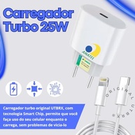 Carregador Turbo 25W USB-C p/ iPhone: Carga Rápida e Segura com Cabo Lightning Reforçado - imagem 3