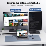 Cabo USB-C para HDMI 4K 30Hz 1 Metro, Thunderbolt 3 Compatível, Transmissão Ultra HD, Conector Reforçado, Plug & Play para MacBook, iPad Pro, Dell XPS - imagem 4