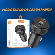 Carregador Veicular Turbo 60W A'Gold Pro: Carregamento Ultrarrápido USB 3.0 + Tipo C com LED PD+QC4.0 - imagem 4