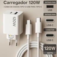 Carregador Turbo 120W USB-C PD + USB-A: Carregamento Rápido e Seguro para Todos Seus Dispositivos - imagem 3