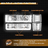 Faróis de LED WEELMOTO para Chevy C10/Silverado/Tahoe/Suburban 92-98: Iluminação Premium e Durabilidade Garantida - imagem 5