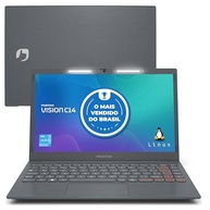 Notebook Positivo Vision C14 Lumina BAR Celeron, 8GB 128GB eMMC, Tela 14 Polegadas HD Antirreflexo, Linux, Tecla Link - Cinza - imagem 2