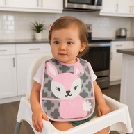 Babador Impermeável com Bolso para Bebê - Estampa Coelho | Clingo C5065 - imagem 3
