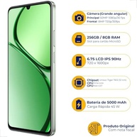Realme C63 256GB 8GB RAM: Potência e Estilo em Verde Vibrante | Câmera 50MP e Bateria 5000mAh - imagem 3