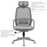 Cadeira de Escritório Ergonômica com Suporte Lombar e Cabeça Ajustável | Design Moderno e Conforto Premium - imagem 4