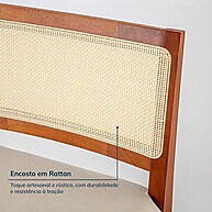 Kit 2 Banquetas com Encosto e Apoio para Pés Tiê CabeCasa - imagem 2