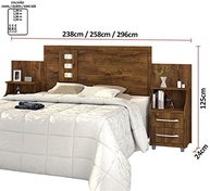 Cabeceira de Cama Casal Queen ou King com Mesas de Cabeceira Florida - Design Moderno em MDF - imagem 3