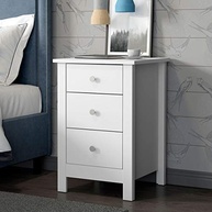 Mesa de Cabeceira Ditália 3 Gavetas - Design Moderno e Resistente em Branco - imagem 3