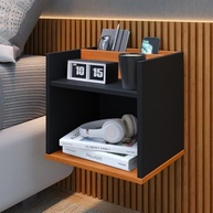 Conjunto Cabeceira Casal Queen 160cm com Mesa de Cabeceira Suspenso Porta Celular Madri (OffWhite/Freijó) - imagem 3