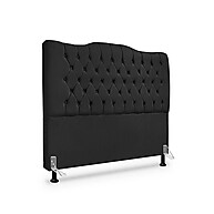 Cabeceira Casal Veludo Preto Dunas: Conforto Premium - imagem 1