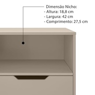 Mesa de Cabeceira com Gaveta e Nicho - Design Industrial Off White e Pé Dourado - imagem 5
