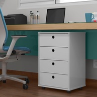Gaveteiro de Mesa de Cabeceira Classic 4 Gavetas Branco | Organize com Estilo Seu Quarto, Escritório ou Home Office - imagem 1