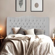 Cabeceira de Cama Casal 140cm Veludo Cinza Dunas - imagem 1